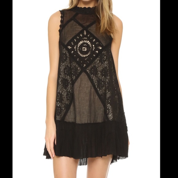 Free People Dresses & Skirts - Free People Angel Lace Black Overlay Dress